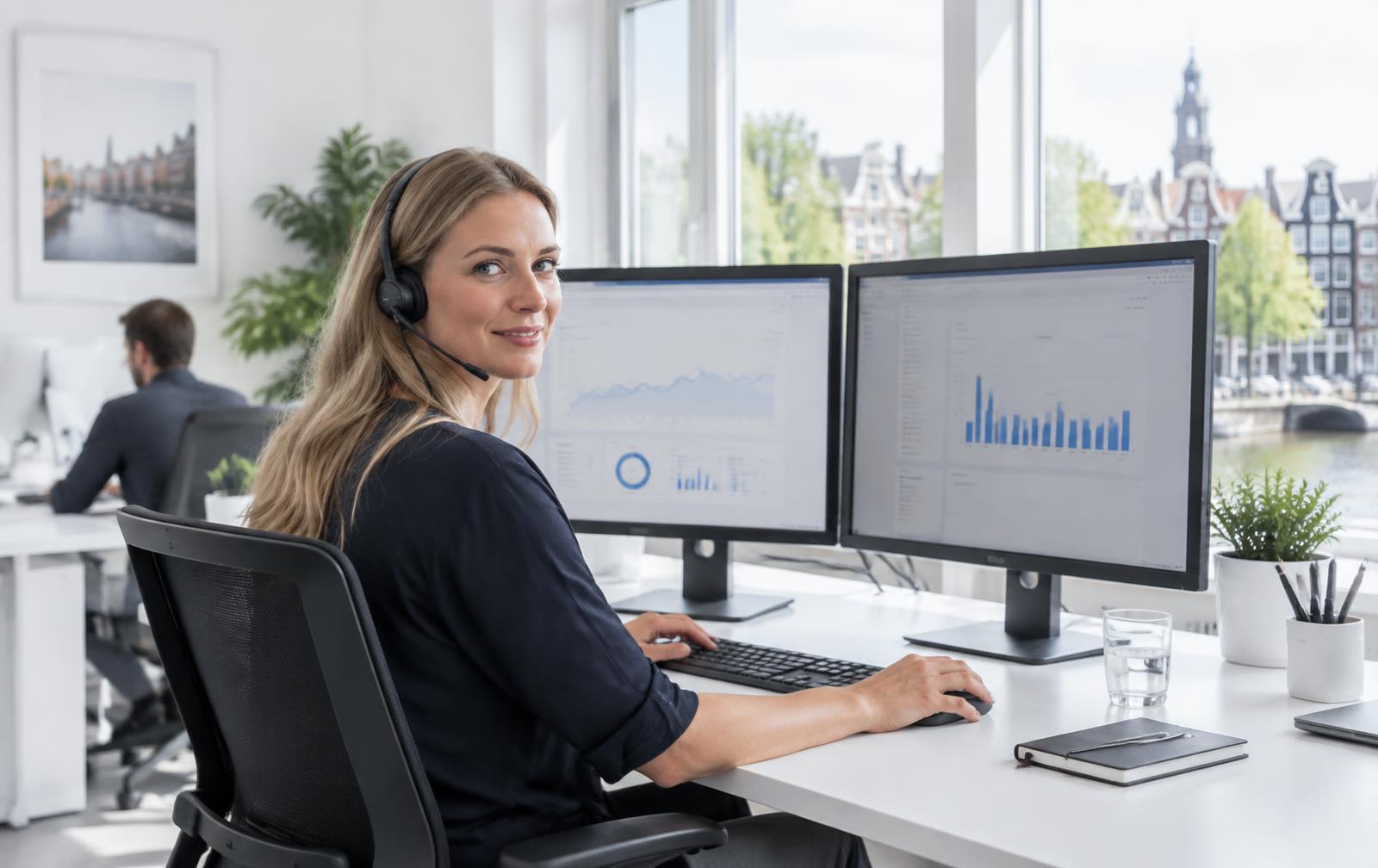 Medewerker van Web Bouwers houdt de prestaties van klantwebsites in de gaten